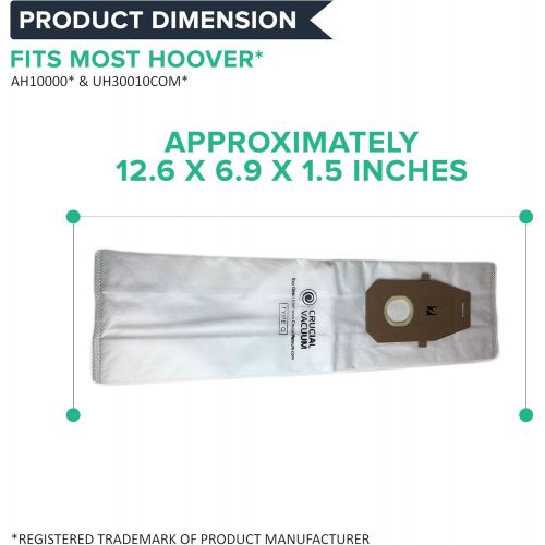  Crucial Vacuum Replacement Vac Bags - Compatible with Hoover Part # AH10000, UH30010COM - Fits Hoover Platinum UH30010COM Upright Vacuums - Use Type Q Compact Disposable Bag for Ho