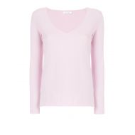 Cruciani Cotton V-neck sweater with slits