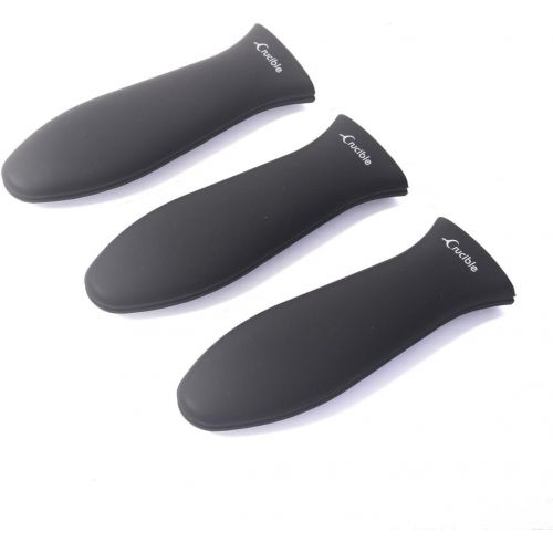  [아마존베스트]Crucible Cookware Silicone Hot Handle Holders (Black, 2-Pack Large)