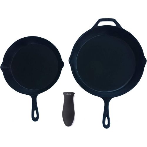  [아마존베스트]Crucible Cookware Silicone Hot Handle Holders (Black, 2-Pack Large)