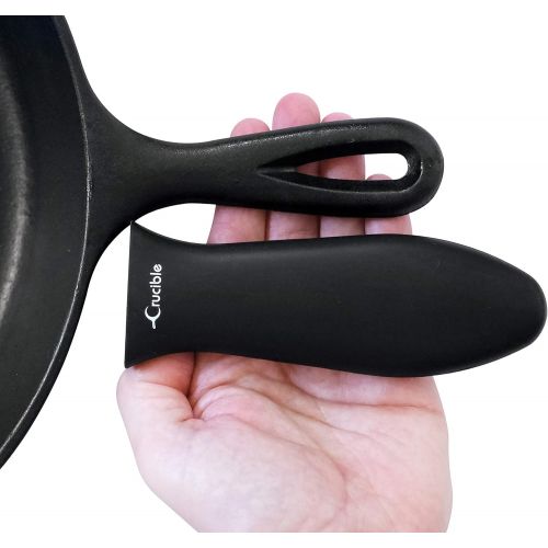  [아마존베스트]Crucible Cookware Silicone Hot Handle Holders (Black, 2-Pack Large)