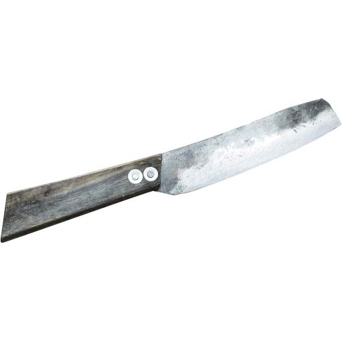  Crude - Japanese Nakiri Kitchen Fruit Knife, 6 inch, Carbon Steel, Handmade