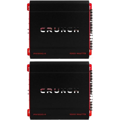  Crunch PX-1000.4, 4 Channel 1000 Watt, 4 Ohms Amp A/B Class Car Stereo Amplifier, Black, 2 Pack