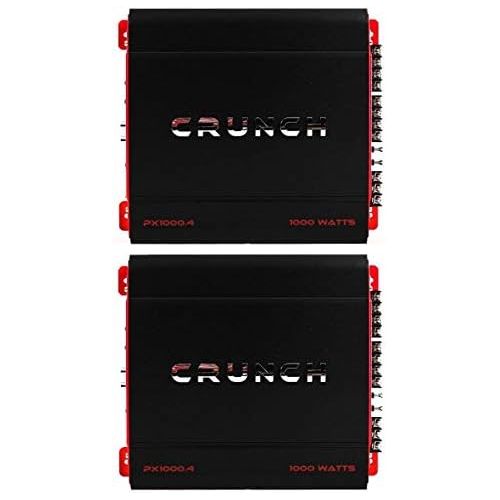  Crunch 4 Channel 1000 Watt Amp AB Class Car Stereo Amplifier | PX-1000.4 (2 Pack)