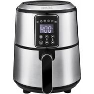Crux 3QT Digital Air Fryer, Faster Pre-Heat, No-Oil Frying, Fast Healthy Evenly Cooked Meal Every Time, Dishwasher Safe Non Stick Pan and Crisping Tray for Easy Clean Up, Stainless