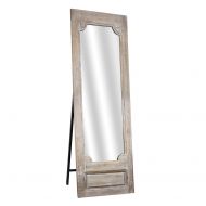 Crystal Art Wood Full Length Standing Vanity Accent Mirror 21.25 L x 69.5 H Brown