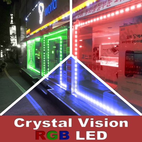  Crystal Vision Technology Crystal Vision Korean Genuine 5050 Bright LED Module Store Front Window Kit/Plug-in and Play Pre-installed/ 100W Made in Korea w/Warranty (RGB 50ft)