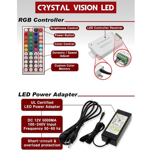  Crystal Vision Technology Crystal Vision Korean Genuine 5050 Bright LED Module Store Front Window Kit/Plug-in and Play Pre-installed/ 100W Made in Korea w/Warranty (RGB 50ft)