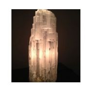 CrystalKindness Stunning White Selenite Lamp, Reiki Healing Crystal approx 25cm tall, Mains Lead & Bulb