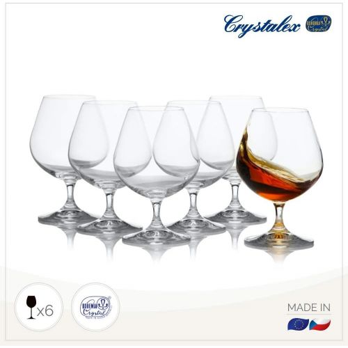  [아마존베스트]Crystalex Crystal Brandy and Cognac Snifter Glasses Set of 6 / Elegant and Durable Bohemian Glass, Suitable for Whiskey, Brandy, Durable and Completely Lead-Free/ 13.5 Ounces / 400 Millilite