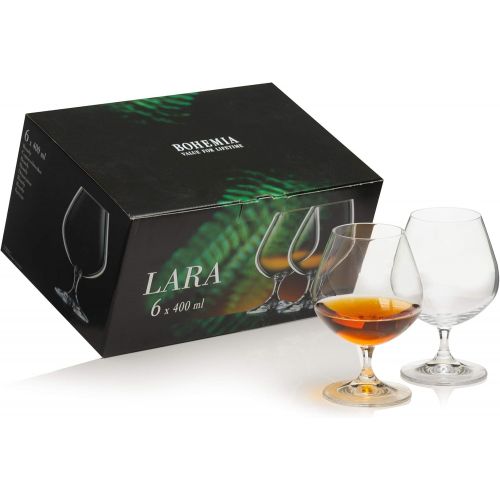  [아마존베스트]Crystalex Crystal Brandy and Cognac Snifter Glasses Set of 6 / Elegant and Durable Bohemian Glass, Suitable for Whiskey, Brandy, Durable and Completely Lead-Free/ 13.5 Ounces / 400 Millilite