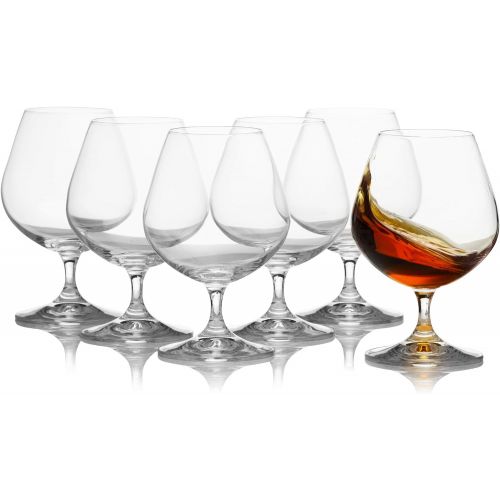  [아마존베스트]Crystalex Crystal Brandy and Cognac Snifter Glasses Set of 6 / Elegant and Durable Bohemian Glass, Suitable for Whiskey, Brandy, Durable and Completely Lead-Free/ 13.5 Ounces / 400 Millilite
