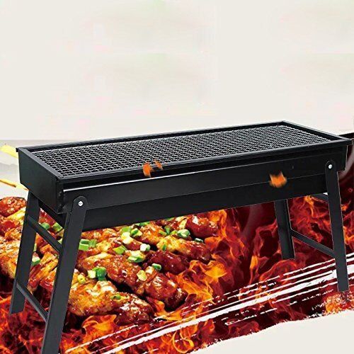  Crystaller BBQ Grill,Portable BBQ Charcoal Grill Foldable BBQ Tool Kits,Charcoal Barbecue Grill Smoker Gril for Outdoor Cooking Camping Hiking Picnics