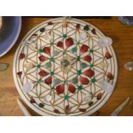 /CrystallineAlchemy Flower of Life Crystal Grid Sacred Geometry Alter Wall Home Decor Laser Art Witch Wicca Pagan Goth Gothic Metaphysical