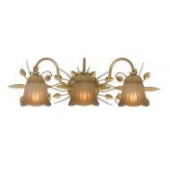 Crystorama Lighting Group Crystorama 4743-GL Crystal Accents Three Light Bathroom Lights from Primrose collection in Gold, Champ, Gld Leaffinish, 7.50 inches