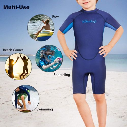  CtriLady Kids Youth Neoprene Wetsuit Keep Warm Swimsuit for Swimming Surfing Snorkeling Diving Water Sports