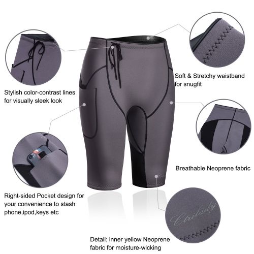  CtriLady Mens Neoprene Wetsuit Shorts Diving Suits Pants 2mm for Swimming Canoeing Surfing with Pocket