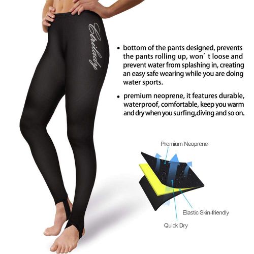  CtriLady Womens Wetsuit Pants 2mm Neoprene Snorking Leggings for Workout Swimming Surfing Canoeing Diving with Pocket