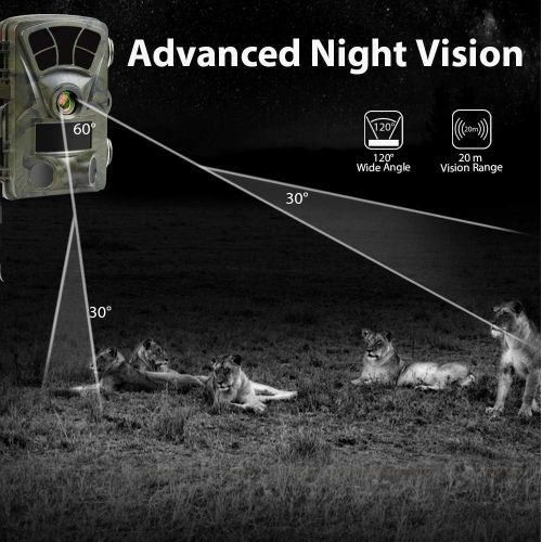  [아마존베스트]Ctronics WLAN Wildlife Camera with Motion Sensor 4K 20MP, Built-in WiFi Hunting Camera, 0.2 Second Trigger, Infrared Night Vision, 120° Wide Angle, Supports 512GB SD Card, IP66 Wat