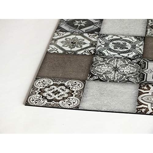  [아마존베스트]Cuadros Lifestyle Kitchen Splash Guard Tile Pattern | Kitchen Back Wall | Aluminium DiBond | Tile Protector for the Cooker and Sink | Kitchen | Kitchen Tiles | Tile Mirror | Back W