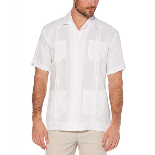  Cubavera Mens Short Sleeve 100% Linen Cuban Camp Guayabera Shirt