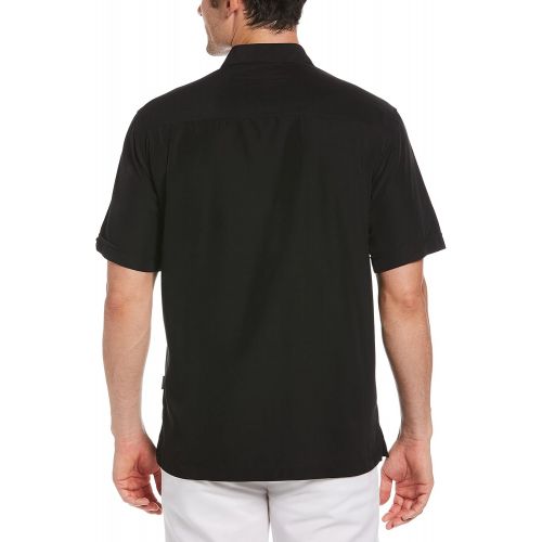  할로윈 용품Cubavera Mens Standard Short Sleeve Insert Panels with Pick Stitch Shirt