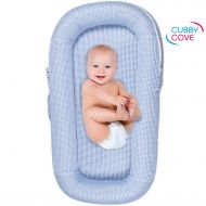 CubbyCove The Truly Breathable Baby Lounger Portable Nest for Cosleeping, Tummy Time and Playing. Super Soft and Includes Canopy (Blue)
