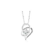 Cubic Zirconia I Love You to the Moon Heart Necklace