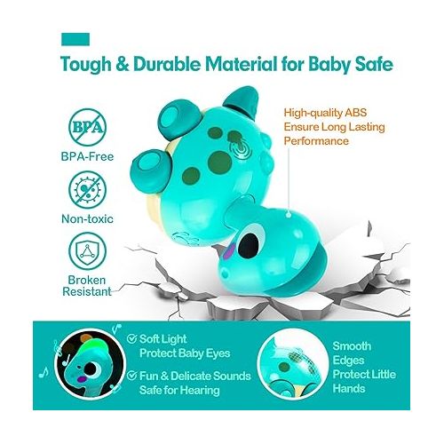  Baby Toys 6-12 Months - Touch & Go Musical Light Infant Toys Baby Crawling Baby Toys 12-18 Months, Tummy Time Toys for 1 Year Old Boy Gifts Girl Toddlers Christmas Stocking Stuffers for Age 1-2