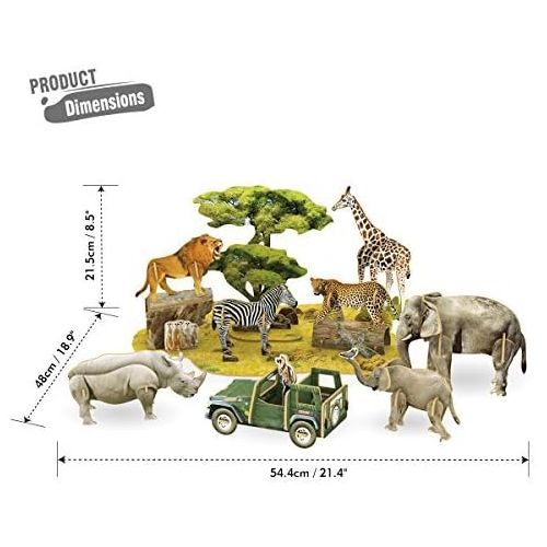  [아마존 핫딜]  [아마존핫딜]CubicFun National Geographic 3D Kids Puzzles Animal Model Kits Toys with Booklet for Children Teens and Adults, African Wildlife