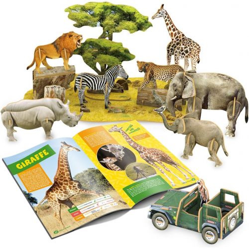  [아마존 핫딜]  [아마존핫딜]CubicFun National Geographic 3D Kids Puzzles Animal Model Kits Toys with Booklet for Children Teens and Adults, African Wildlife