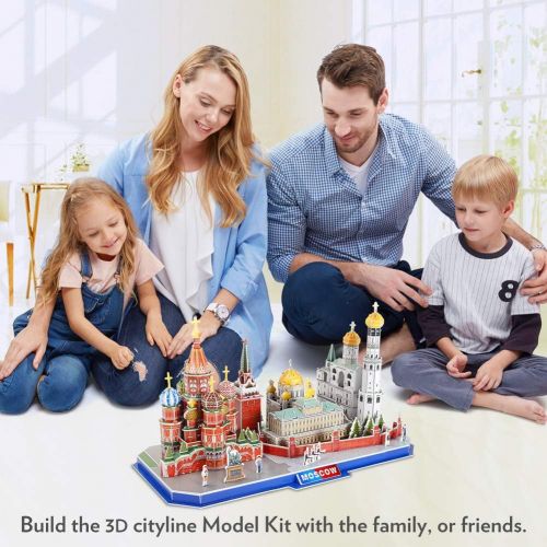  [아마존 핫딜] [아마존핫딜]CubicFun 3D Puzzle City Architectural Model Kits Toys, Moscow Russia Cityline Collection