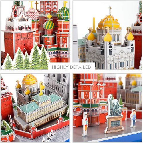  [아마존 핫딜] [아마존핫딜]CubicFun 3D Puzzle City Architectural Model Kits Toys, Moscow Russia Cityline Collection