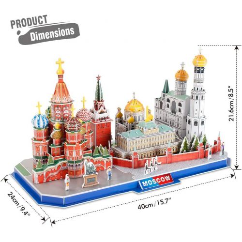  [아마존 핫딜] [아마존핫딜]CubicFun 3D Puzzle City Architectural Model Kits Toys, Moscow Russia Cityline Collection