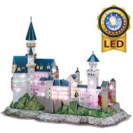 [아마존핫딜][아마존 핫딜] CubicFun 3D Neuschwanstein Castle Puzzles Germany LED Architectures Building Model Kits Toys for Adults Lighting Up in Night