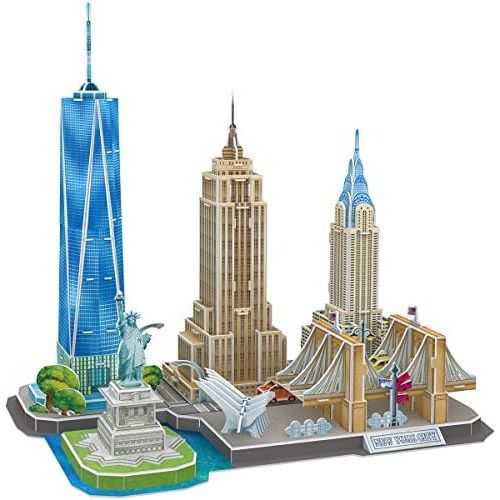  [아마존베스트]CubicFun 3D Puzzles Newyork Cityline Building Model Kits Collection Toys for Adults and Children, MC255h-0