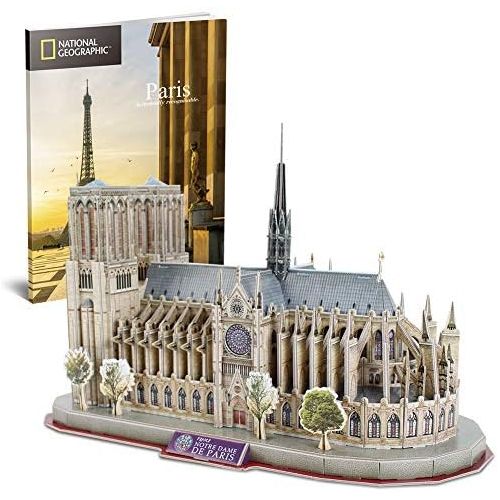  [아마존베스트]CubicFun National Geographic 3D Puzzle Architectural Model Kits for Notre Dame de Paris, France