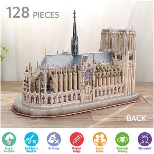  [아마존베스트]CubicFun National Geographic 3D Puzzle Architectural Model Kits for Notre Dame de Paris, France