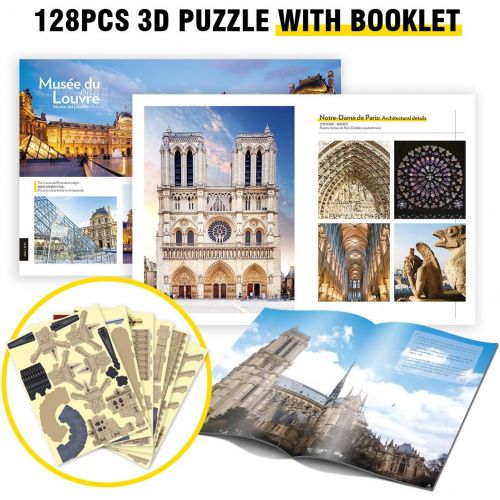  [아마존베스트]CubicFun National Geographic 3D Puzzle Architectural Model Kits for Notre Dame de Paris, France