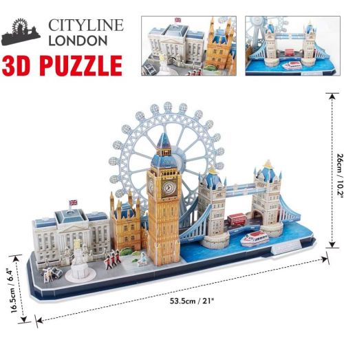  [아마존베스트]CubicFun 3D Puzzle London Cityline Architecture Building Model Kits Collection Toys for Adults and Child, MC253h