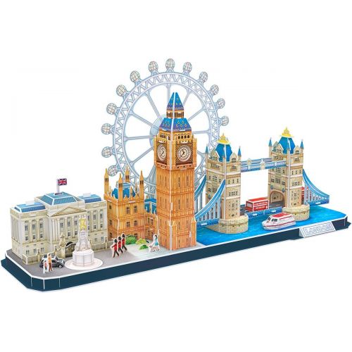  [아마존베스트]CubicFun 3D Puzzle London Cityline Architecture Building Model Kits Collection Toys for Adults and Child, MC253h