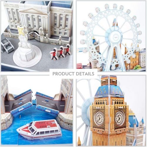  [아마존베스트]CubicFun 3D Puzzle London Cityline Architecture Building Model Kits Collection Toys for Adults and Child, MC253h