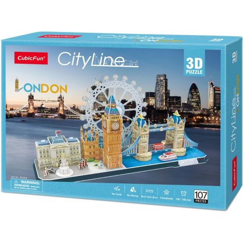  [아마존베스트]CubicFun 3D Puzzle London Cityline Architecture Building Model Kits Collection Toys for Adults and Child, MC253h