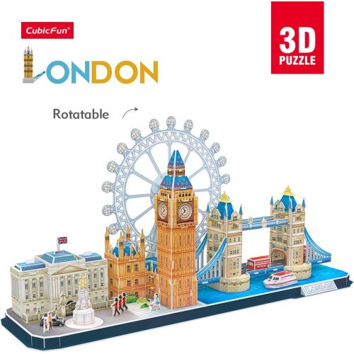  [아마존베스트]CubicFun 3D Puzzle London Cityline Architecture Building Model Kits Collection Toys for Adults and Child, MC253h