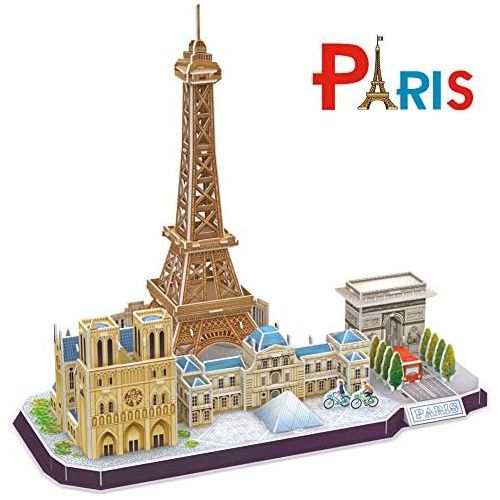  [아마존베스트]CubicFun 3D French Puzzle of Paris Cityline Architecture Building Model Kits Collection Toys for Adults and Child, MC254h