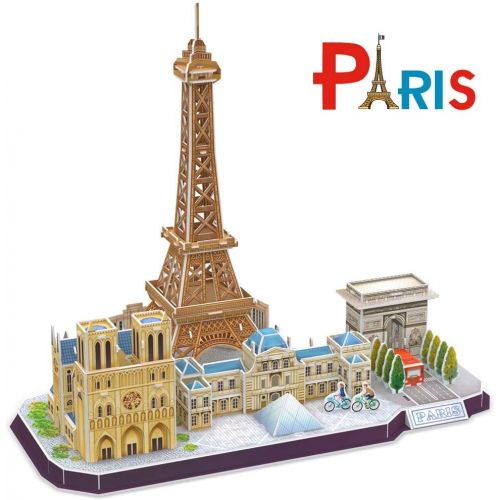  [아마존베스트]CubicFun 3D French Puzzle of Paris Cityline Architecture Building Model Kits Collection Toys for Adults and Child, MC254h