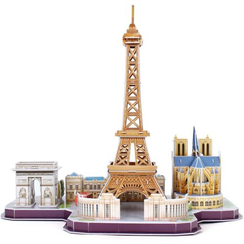  [아마존베스트]CubicFun 3D French Puzzle of Paris Cityline Architecture Building Model Kits Collection Toys for Adults and Child, MC254h