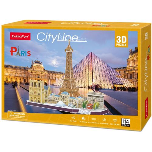  [아마존베스트]CubicFun 3D French Puzzle of Paris Cityline Architecture Building Model Kits Collection Toys for Adults and Child, MC254h