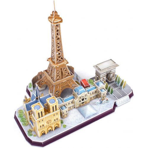  [아마존베스트]CubicFun 3D French Puzzle of Paris Cityline Architecture Building Model Kits Collection Toys for Adults and Child, MC254h