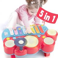 [아마존베스트]CubicFun 5in1 Baby Toys 6 to 12-18 Months Kids Piano Drum Set, Gifts Toys for 1 Year Old Girl Boy Toy Gifts, Baby Girl Boy Gifts Toys for 2 Year Old Girls Boys Baby Toddler Girl Bo